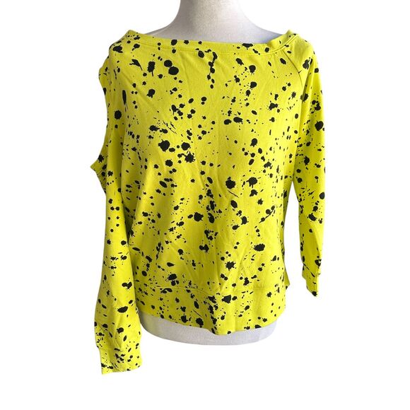 New‎ York & Co Cold Shoulder Sweater Yellow/Black Medium - Picture 1 of 9